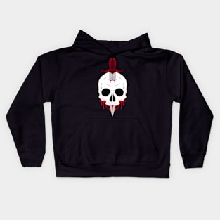 Skull and knife art Kids Hoodie